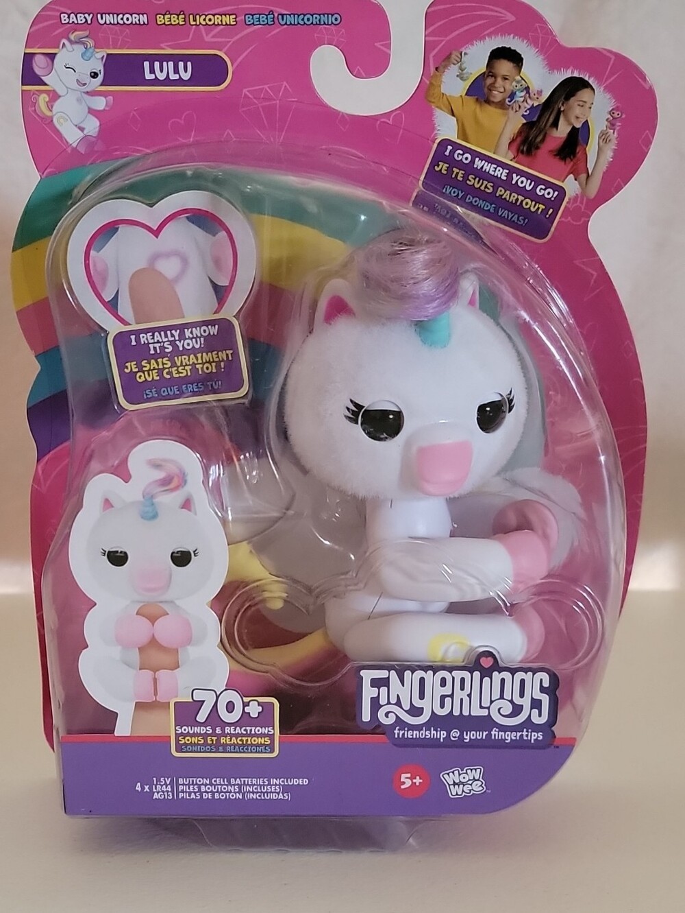 Lulu White Unicorn Interactive Toy - Pink Accents